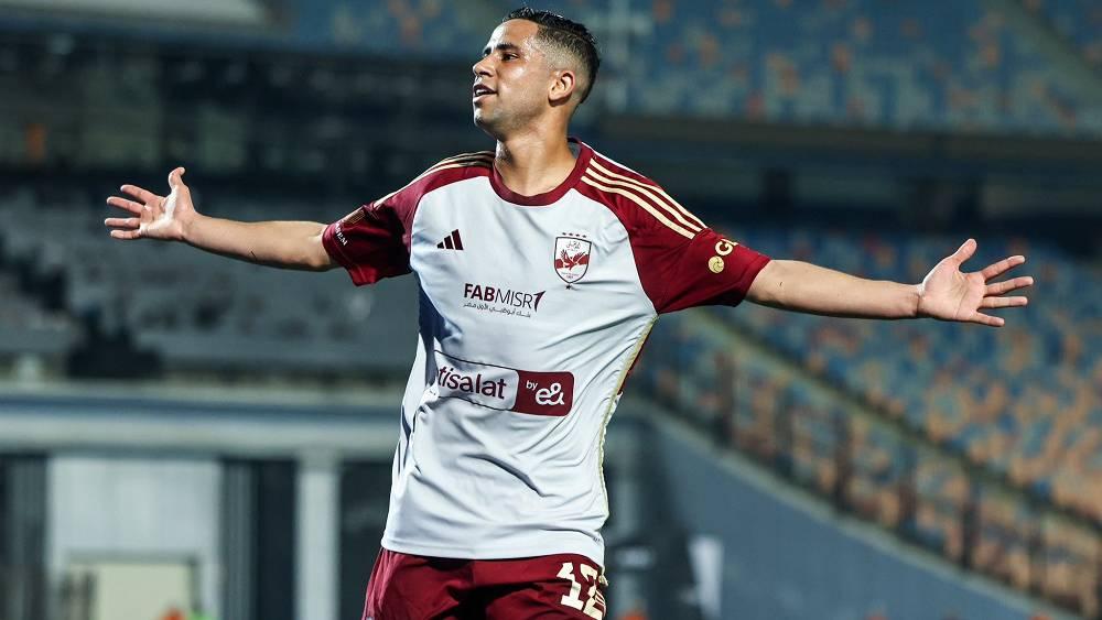 رضا سليم يحرز هدفه الرابع بقميص الأهلي المصري من بوابة مباراة البنك الأهلي