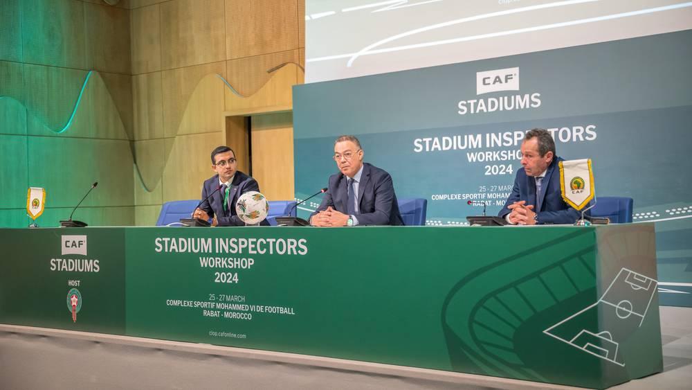لقجع يترأس ملتقى مفتشي ملاعب "الكاف" بالرباط ويؤكد: "تهيئة بنية تحتية قوية أمر أساسي لتكوين وبروز أجيال من اللاعبين"