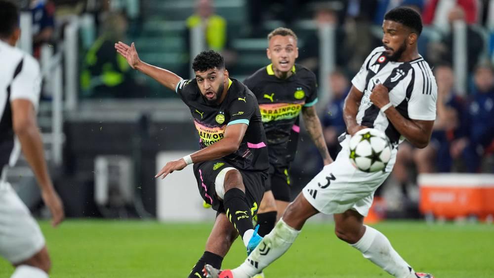 الصيباري يسجل هدف إيندهوفن الوحيد بعد خسارته بثلاثية أمام يوفنتوس في دوري الأبطال