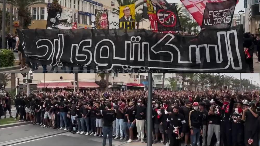 جماهير حسنية أكادير تنتفض في وجه إدارة الفريق وتنظم وقفة احتجاجية للمطالبة برحيل المدرب السكتيوي