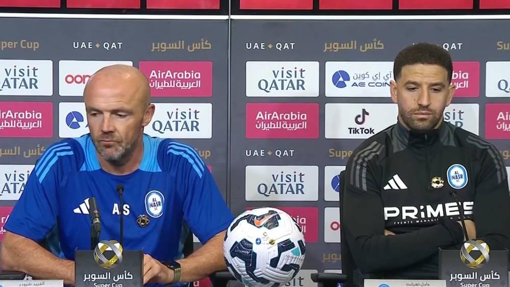 شرودر (مدرب النصر): "تاعرابت هو من قرر عدم التواجد اليوم في مباراة العين ولا يوجد أي خلاف بيني وبين اللاعب"