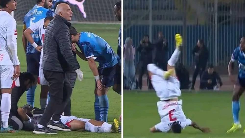 بنتايك يتعرض لإصابة "قوية" خلال مباراة فريقه الزمالك ضد بيراميدز في الدوري المصري