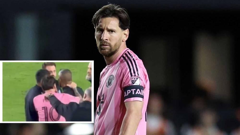 رابطة الدوري الأمريكي تعاقب ميسي بغرامة مالية بسبب إمساكه المغربي مهدي بلوشي من عنقه!