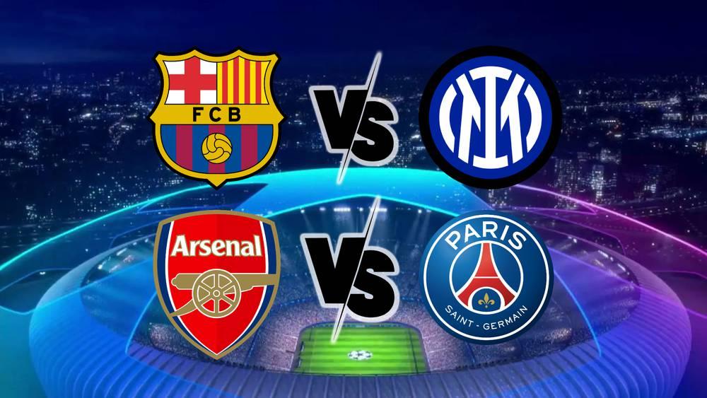 نصف نهائي دوري الأبطال.. برشلونة x الإنتر / أرسنال x باريس سان جيرمان