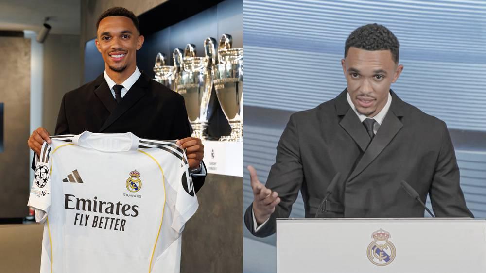 أرنولد يفاجئ الجميع بعد تحدثه باللغة الإسبانية أثناء تقديمه لاعبا جديدا لريال مدريد: "من المهم أن أبدأ بالطريقة الصحيحة"