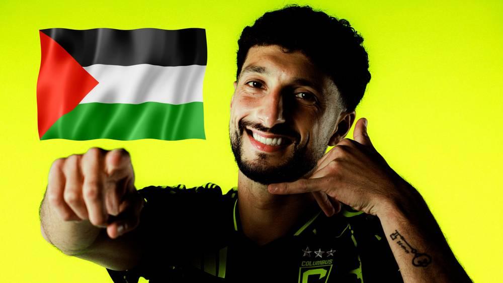 الدوري الأمريكي يسمح بوضع علم فلسطين في ملعب نادي كولومبوس كرو بسبب وسام أبو علي