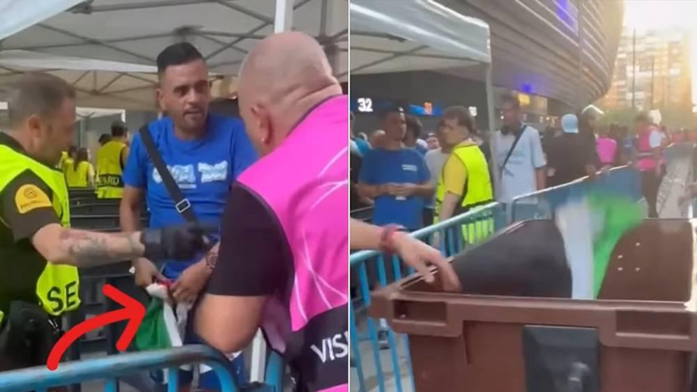 بعبارة "العَلم لن يمرّ".. الأمن يمنع مشجعا من حضور مباراة الرّيال ومارسيليا قبل التخلي عن علم فلسطين!