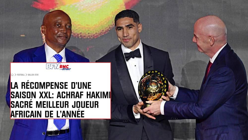 « La troisième est la bonne » : La presse française salue le sacre d'Hakimi au Ballon d'Or africain