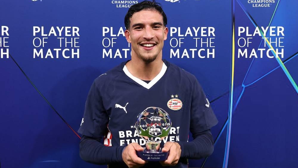 صهيب الدريوش يتوج بجائزة "رجل المباراة" بين آيندهوفن وليفربول في دوري الأبطال