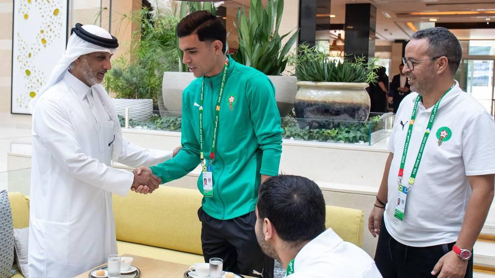 Arab Cup Organizing Committee Chairman Visits Moroccan Squad Ahead of Syria Quarter-Final Clash