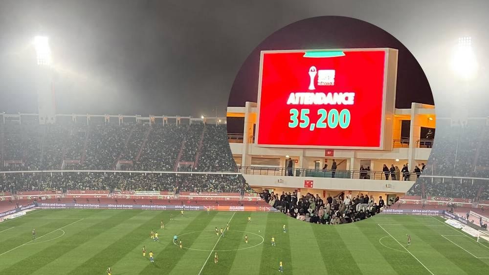 35200 متفرج.. عدد الحضور الجماهيري في ملعب أكادير الكبير خلال مواجهة الكاميرون والغابون