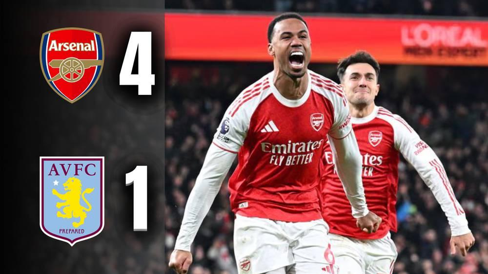أرسنال يقسو على أستون فيلا وينهي سلسلة انتصارات