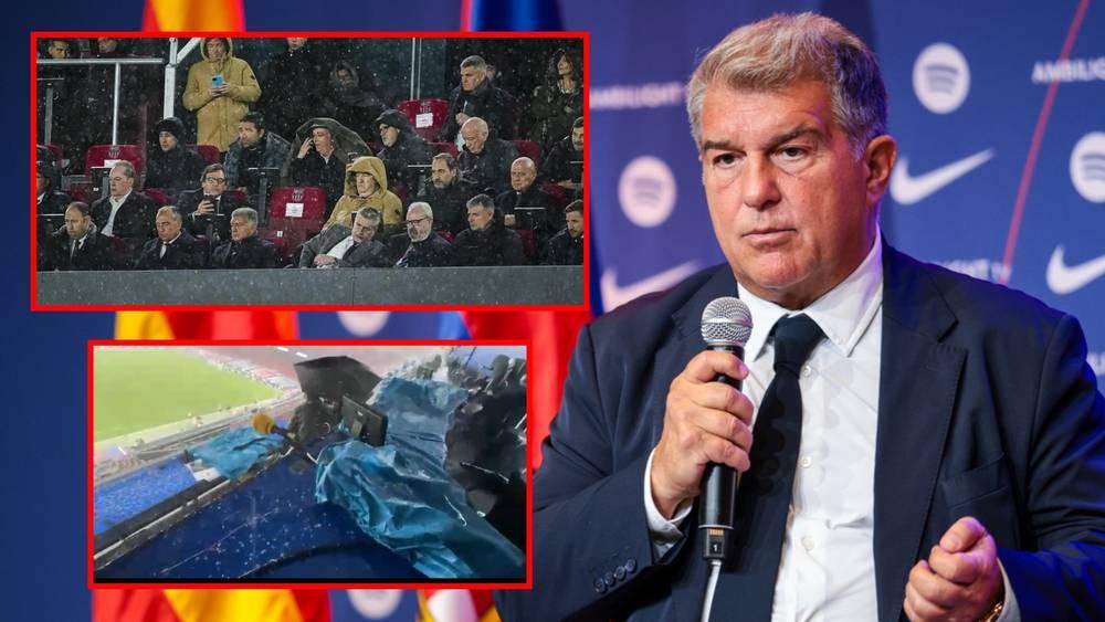 لابورتا عن تسرب المياه في "كامب نو": "الأمطار فاجأتنا ولم أخطط لإحضار مظلة"