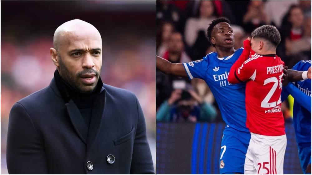 تيري هنري للاعب بنفيكا بريستياني: "أخبرنا بما قلت.. لماذا غطيت أنفك هل أنت مصاب بالزكام؟"