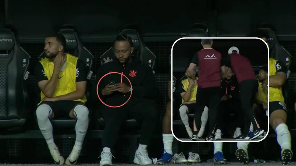 بعد الجدل وغضب الجماهير.. ديباي يكشف سبب استخدامه الهاتف على دكة بدلاء كورينثيانز!