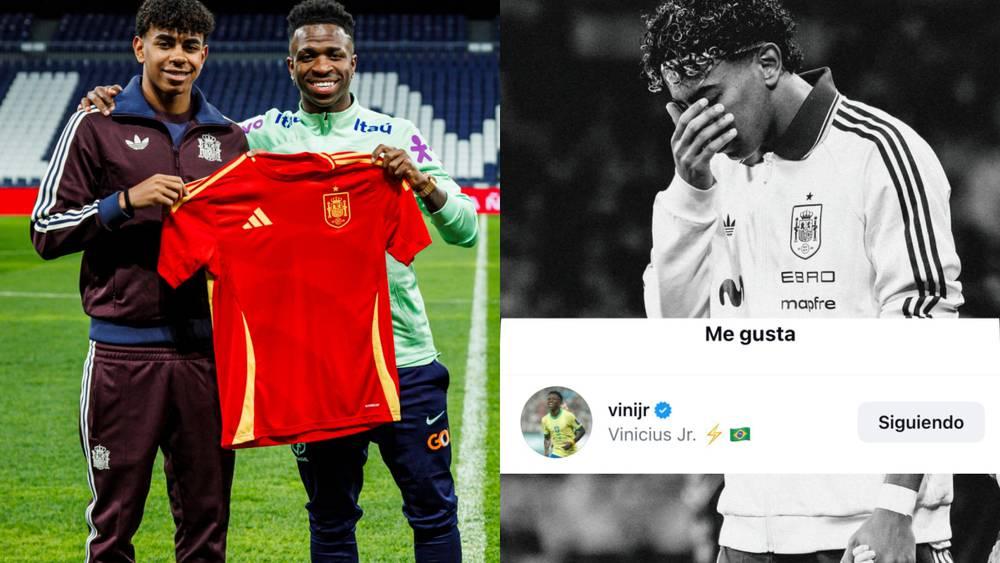 فينيسيوس جونيور يدعم لامين يامال بعد تعرضه لهتافات عنصرية في كورنيلا