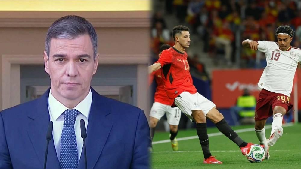 سانشيز ( رئيس الوزراء الإسباني): "ما حدث في كورنيّا في مباراة إسبانيا ومصر غير مقبول ولا يجب أن يتكرر"