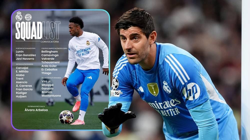 كورتوا الغائب الأبرز عن قائمة ريال مدريد في مباراة الليلة ضد بايرن ميونخ