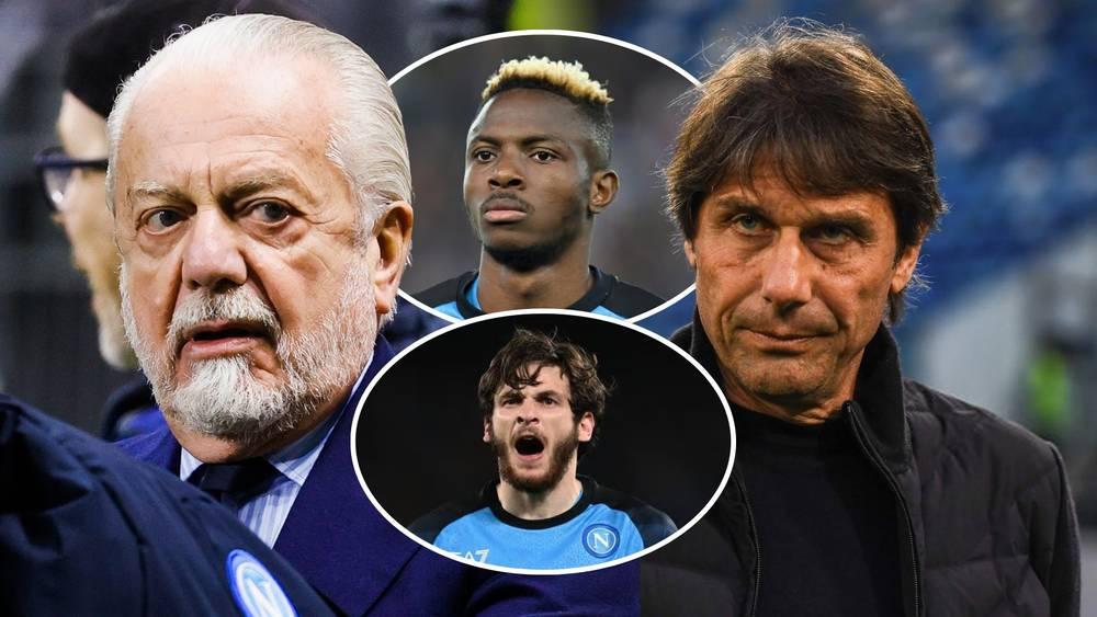 رئيس نابولي: "أخطأت بالاستماع إلى كلام كونتي وعدم بيع كفاراتسخيليا وأوسيمين مقابل 200 مليون يورو"