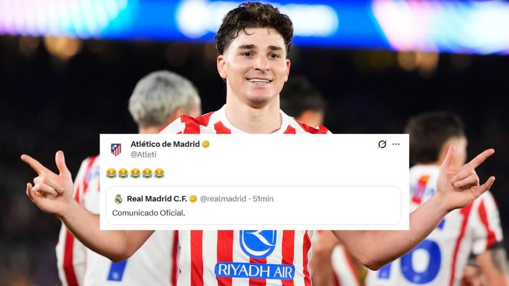 أتلتيكو مدريد يرد برمز ضاحك على عرض ريال مدريد لضم جوليان ألفاريز