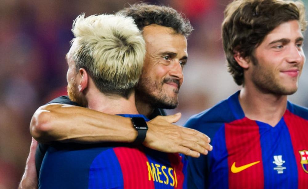 ميسي يودع إنريكي ويتمنى له الأفضل