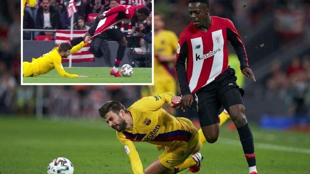 بيكي "يُشعل" مواقع التواصل الاجتماعي بتدخل "كوميدي" لإيقاف مهاجم بلباو!