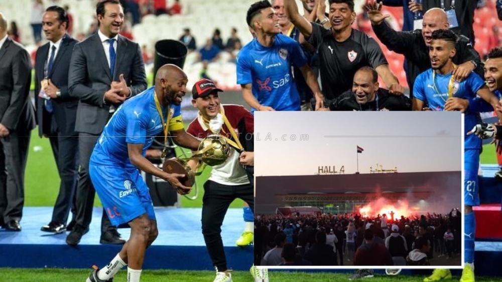 استقبال جماهيري "غفير" للزمالك بعد الفوز بالسوبر المصري