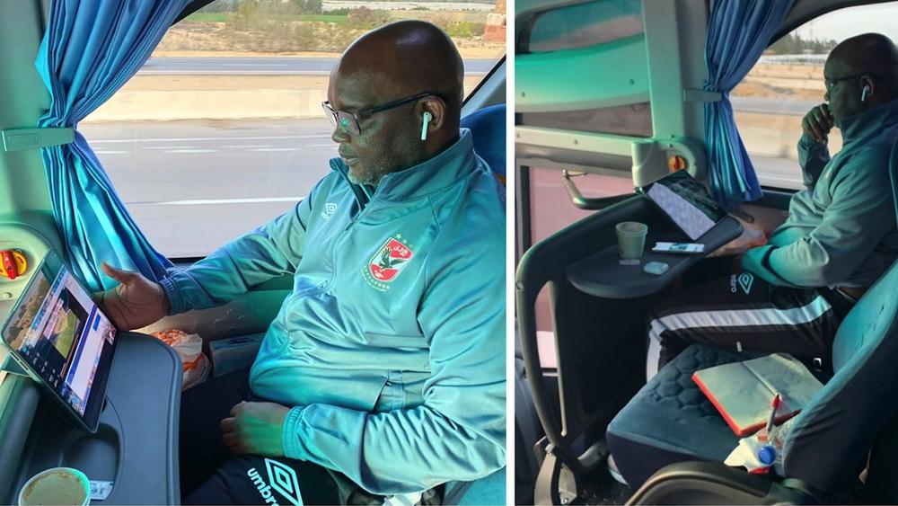 بين الواجب المهني والرغبة في الاكتساب.. بيتسو يحضر مناظرة مرئية يُقدِّمها أرتيتا من حافلة الأهلي المتوجهة للاسكندرية