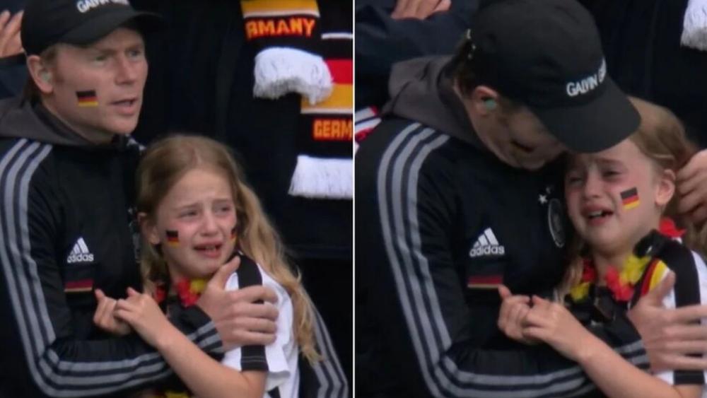 بعد أن قوبلت بصيحات السخرية من الجماهير الإنجليزية.. مشجع ويلزي ينجح في جمع تبرعات بقيمة "33 ألف دولار" للفتاة الألمانية "الباكية"