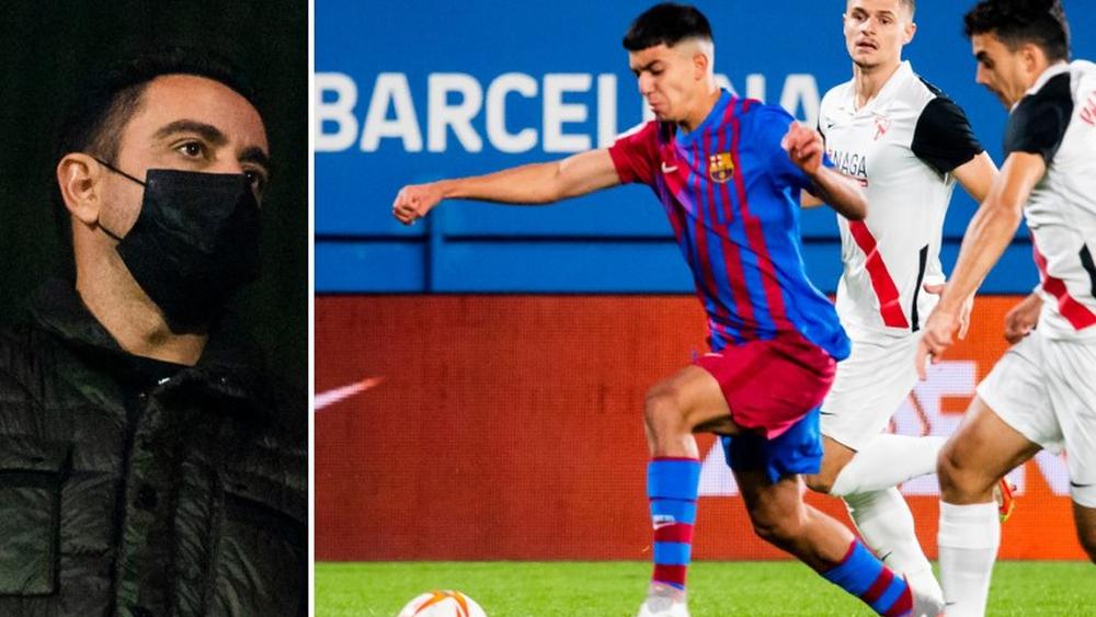 في مباراة تابعها "تشافي".. المغربي أخوماش يُسجل ثنائية ويقود الفريق الثاني لبرشلونة للفوز على "إشبيلية أتلتيكو" برباعية نظيفة