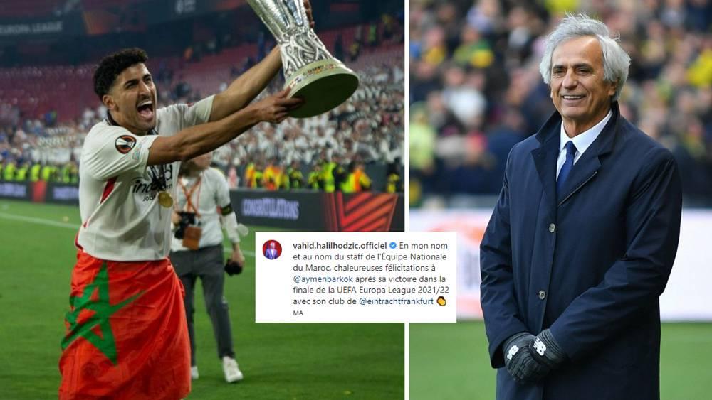 خليلوزيتش يهنئ برقوق بعد تتويجه مع فريقه آينتراخت فرانكفورت بلقب الدوري الأوروبي