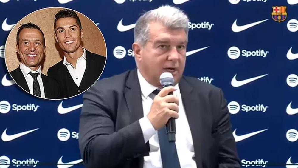 رئيس برشلونة يعترف بمقابلة "خورخي مينديز" ويرفض الحديث عن صفقة "كريستيانو رونالدو"