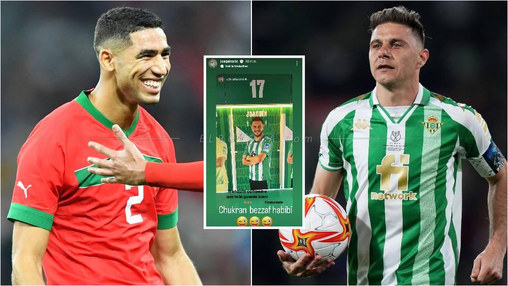 خواكين يرد على منشور حكيمي بـ"الدارجة المغربية": "شكرا بزاف حبيبي"