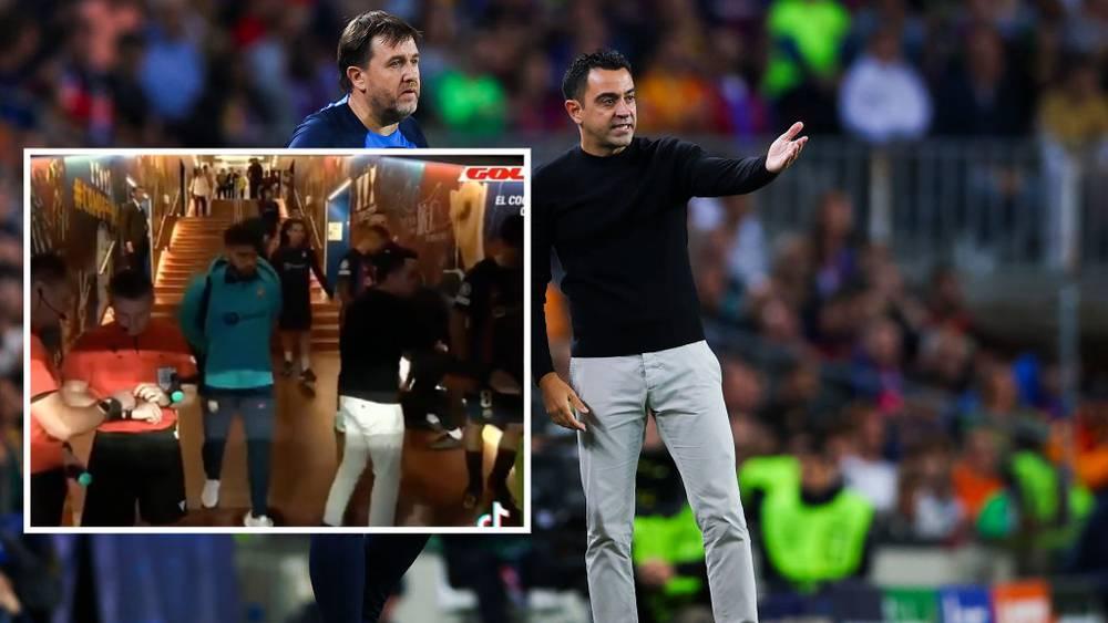 تسريب مقاطع فيديو تظهر سبب غضب تشافي "العارم" ضد الإنتر.. بيكيه قلل منه واللاعبون لا يستمعون له