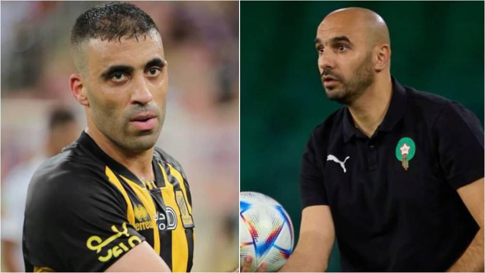 الركراكي: "تابعت حمد الله في إحدى المباريات بعد الإيقاف ولم يقنعني فهو لاعب لا يشتغل على الفريق وينتظر الكرة في مربع العمليات"