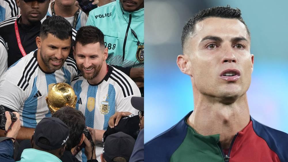 أغويرو: "أهداف رونالدو تأتي بالحظ أما ميسي فيسجل بعد مراوغة 5 لاعبين"