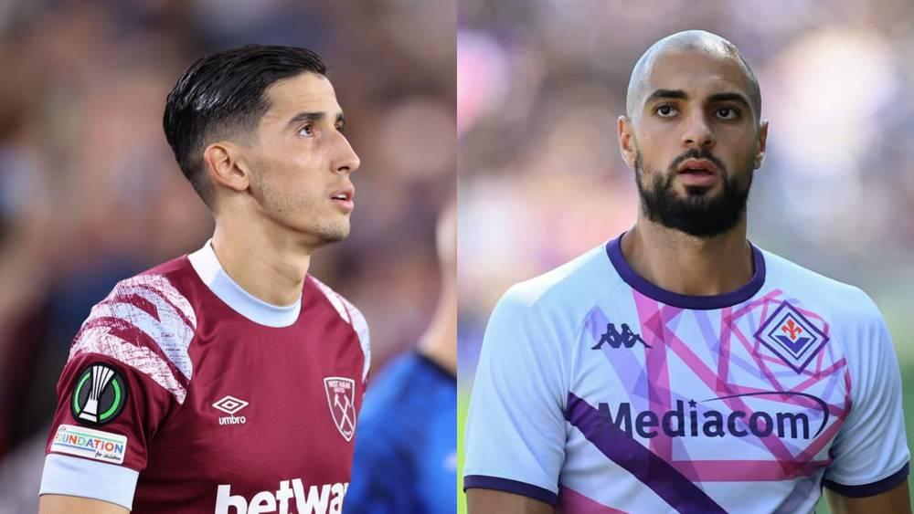 "مواجهة مغربية" في نهائي دوري المؤتمر الأوروبي.. أكرد أساسي من جانب وست هام وأمرابط يقود خط وسط فيورنتينا