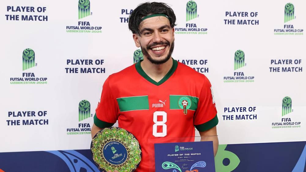 سفيان الشعراوي يحصد جائزة "رجل المباراة" أمام إيران في ثمن نهائي كأس العالم لـ"الفوتسال"