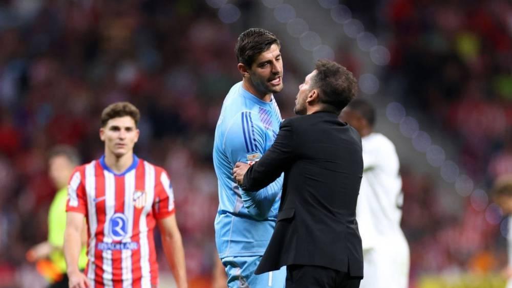 سيميوني يطالب بمعاقبة كورتوا: "يجب معاقبة من يحرضون الناس ويستفزونهم"