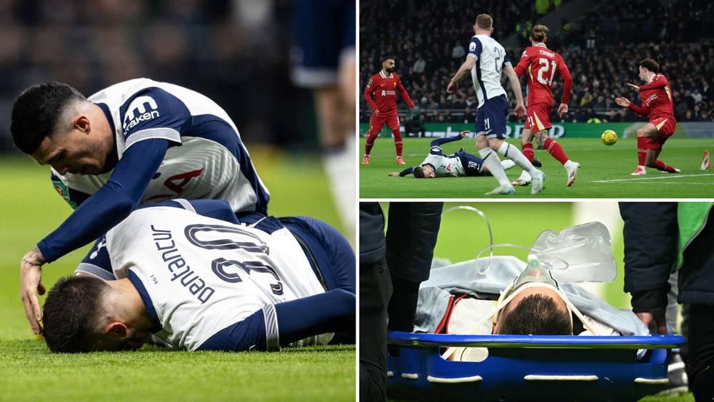 بينتانكور يصيب الجميع بـ"الرعب" بعد سقوطه "المفاجئ" في مباراة توتنهام ضد ليفربول!