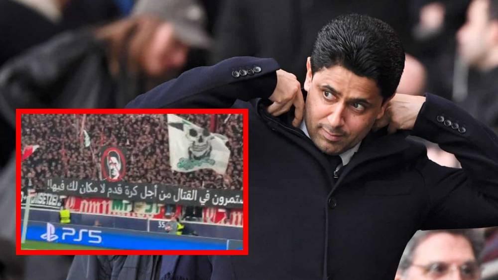 الخليفي يتعرض لهجوم جديد في ألمانيا.. جماهير شتوتغارت ترفع لافتة باللغة العربية لانتقاد رئيس "البي إس جي"!