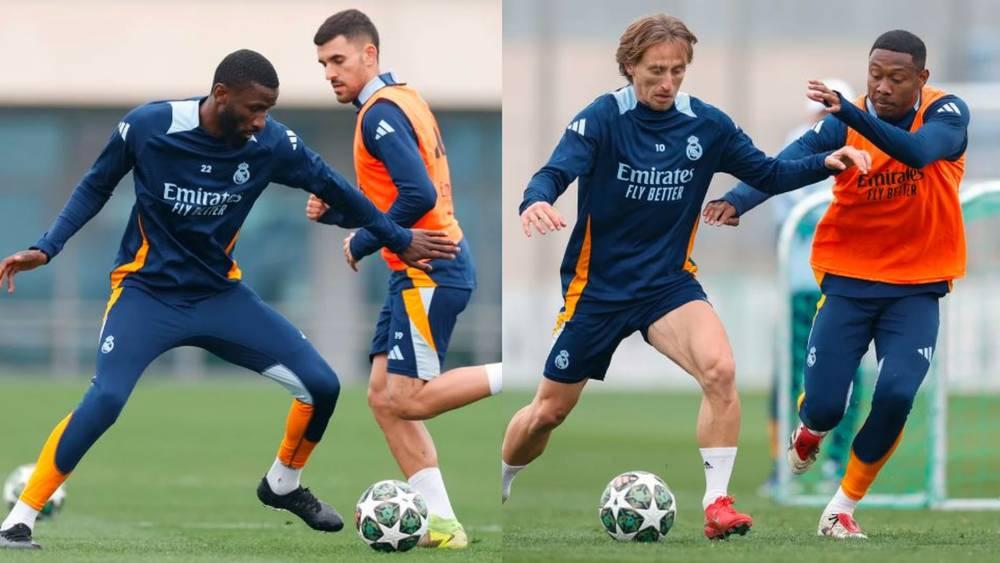 روديغير وألابا يعودان إلى تداريب ريال مدريد قبل مواجهة مانشستر سيتي