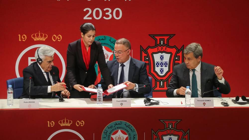 رئيس الاتحاد الإسباني يزور المغرب لإقناع لقجع باستضافة ملعب "سانتياغو برنابيو" لنهائي مونديال 2030