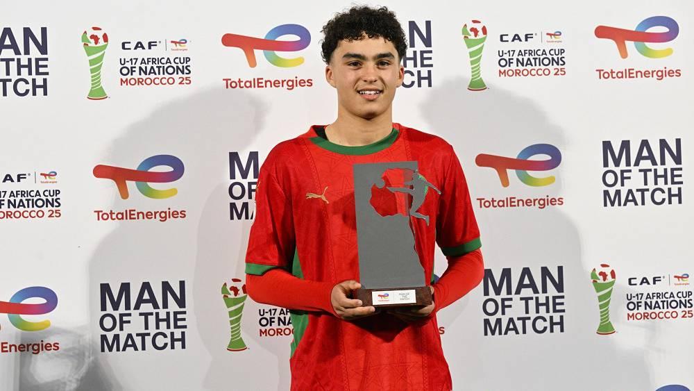 "كان تحت 17 سنة"/ "الكاف" يختار زياد باها كـ"أفضل لاعب" في مباراة المغرب أمام جنوب أفريقيا