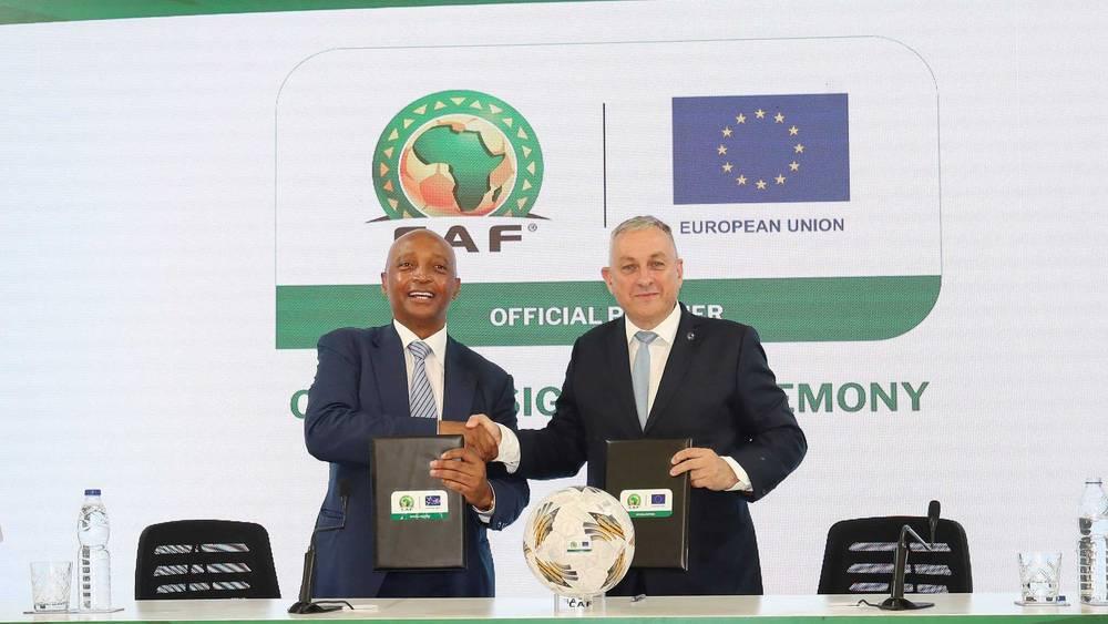 "الكاف" والاتحاد الأوروبي يبرمان شراكة تاريخية لرعاية كأس أفريقيا 2025 و2027