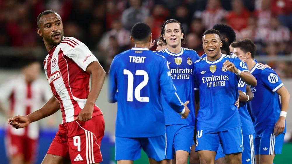 Mbappé's Super Hat-Trick Leads Real Madrid to 4-3 Victory Over Olympiacos; Ayoub El Kaabi Scores and Assists