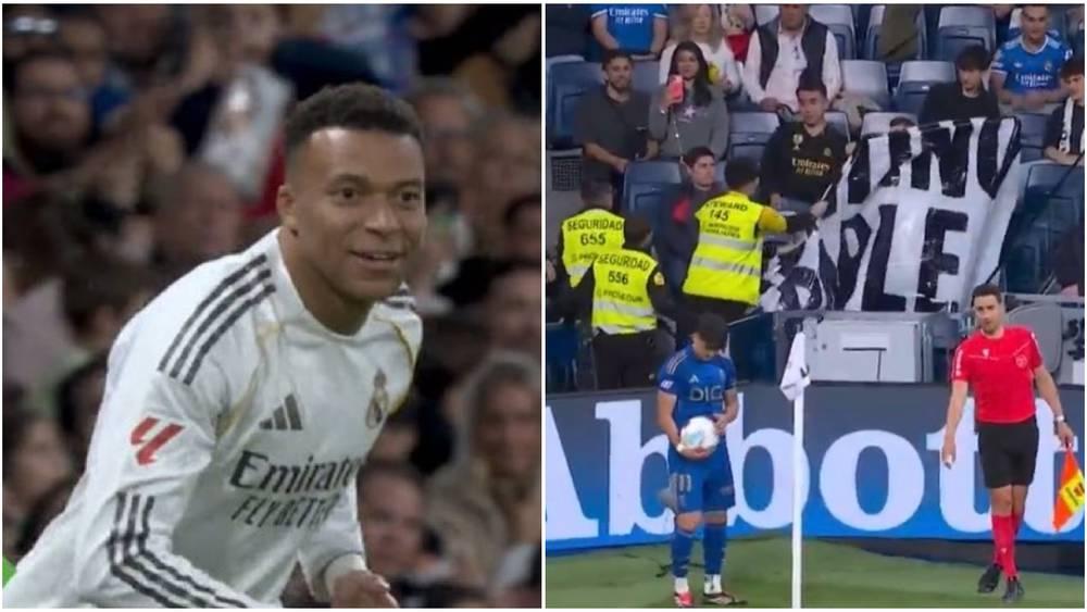 جماهير ريال مدريد تُطلق صافرات الاستهجان ضد مبابي والأمن يتدخل لإزالة لافتة تدعو فلورنتينو بيريز للرحيل!