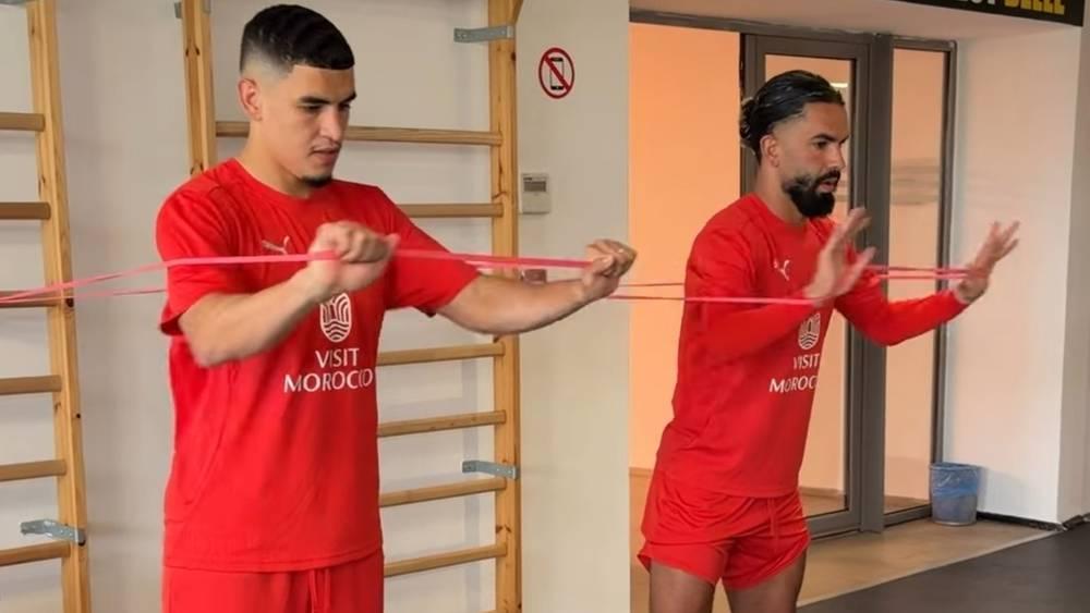المنتخب المغربي يجري حصة مسائية بقاعة تقوية العضلات لرفع منسوب اللياقة البدنية