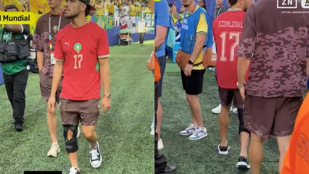 عبد الصمد الزلزولي يساند المغرب أمام البرازيل من المدرجات رغم الإصابة